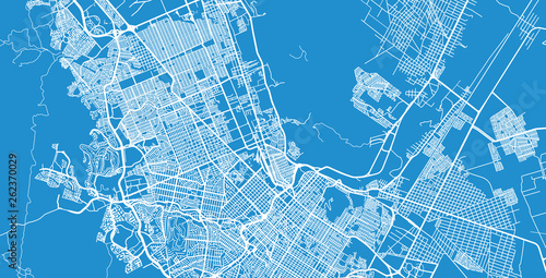 Urban vector city map of Chihuahua, Mexico