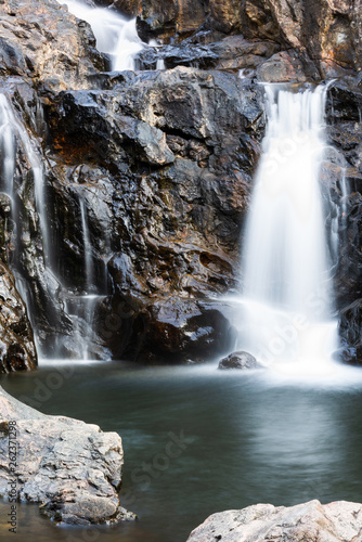 A small waterfall in a beautiful park