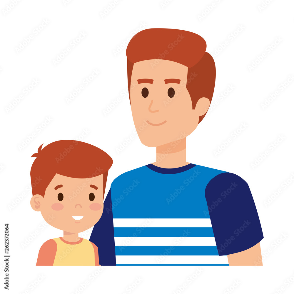 young father with son characters