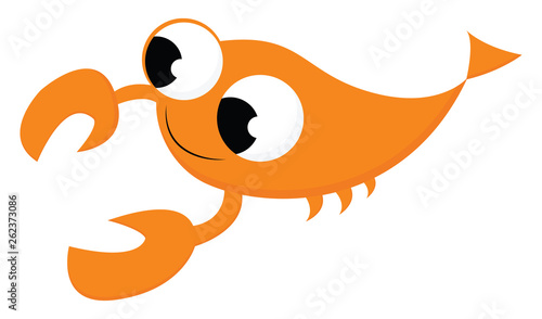 An orange baby crayfish vector or color illustration