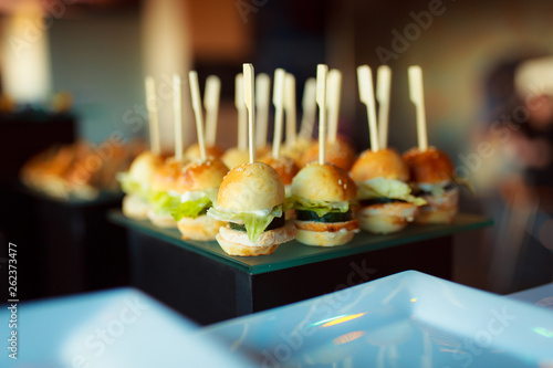 Fast snacks for the party, presentations, events in the hands of the waiter / hostess. Fourchette food.
