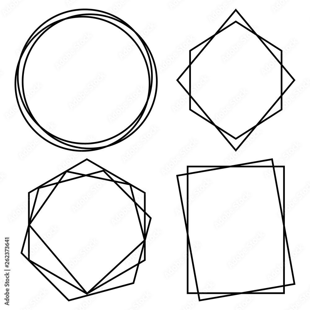 Obraz Geometric Polygonal Frames - Set of 4 trendy frames with copy space