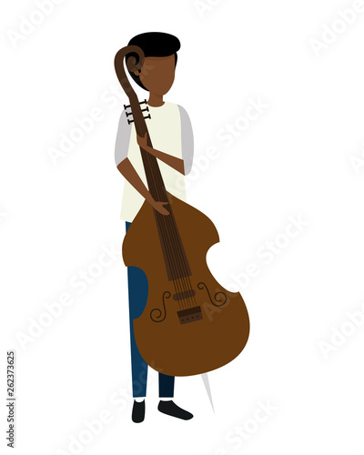 man playing cello character