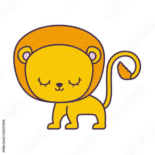 cute lion animal isolated icon