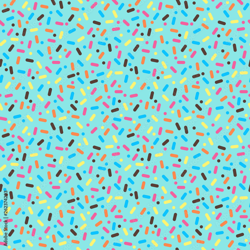 Sprinkles Seamless Pattern - Colorful sprinkles on solid background repeating pattern design Sprinkles Seamless Pattern - Colorful sprinkles on solid background repeating pattern design