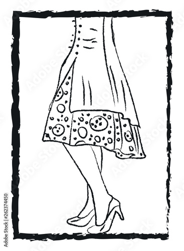 A lady wearing stylish stilettos vector or color illustration