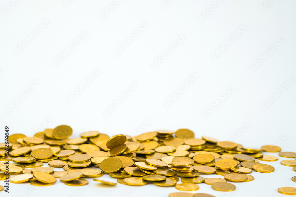 Movement of falling gold coin, flying coin, rain money with soft shadow on white background, business and financial wealth and take profit concept. Movement of falling gold coin, flying coin, rain money with soft shadow on white background, business and financial wealth and take profit concept.