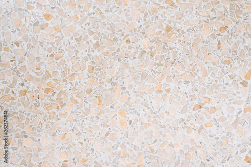 Terrazzo polished stone floor and wall pattern and colour surface marble and granite stone, material for decoration background texture. © pookpiik