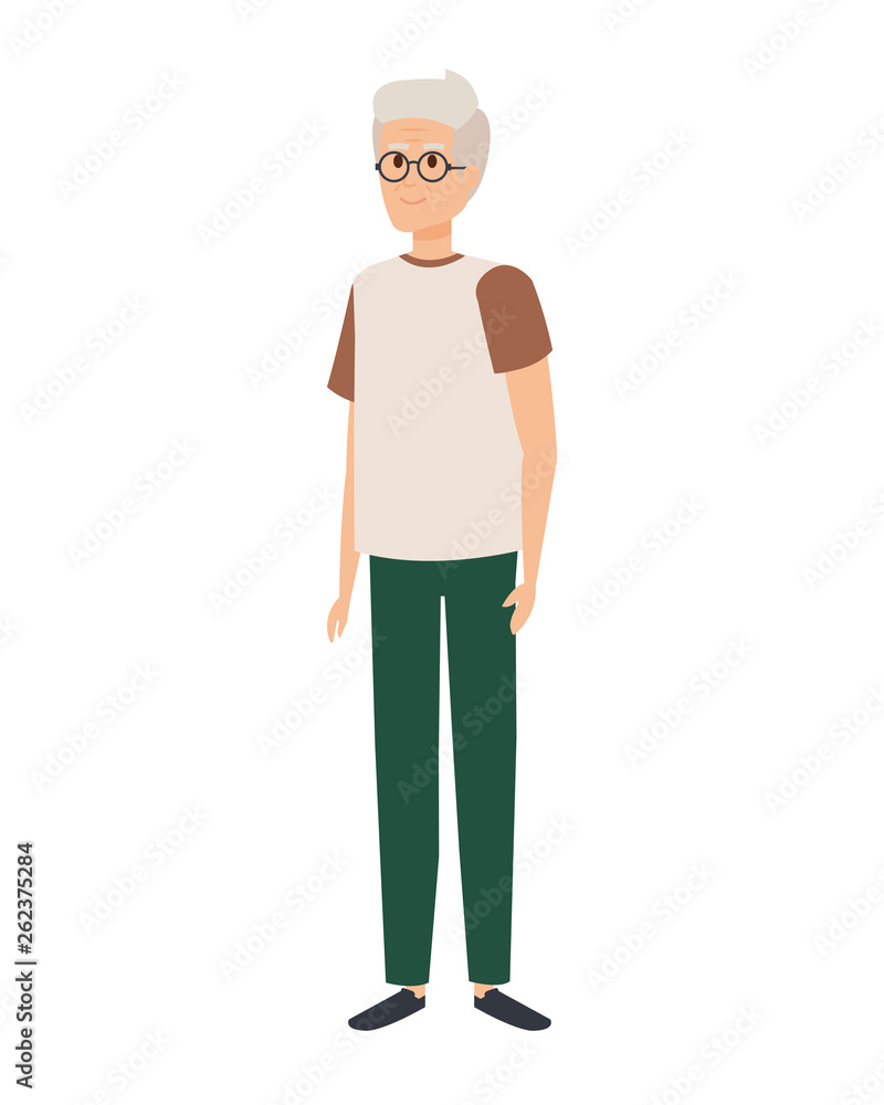 cute grandfather avatar character