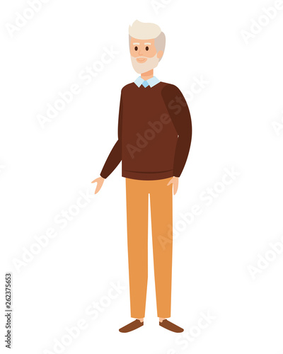 cute grandfather avatar character