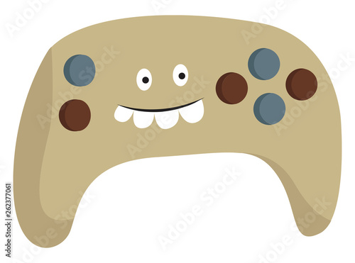 Clipart of a colorful PlayStation controller laughing vector or color illustration