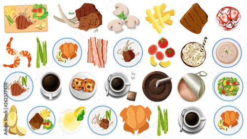 Set of isolated food