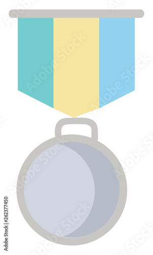 A silver cartoon medal/Campaign Medal/War medal vector or color illustration
