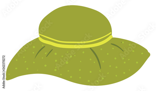 A green-colored cartoon hat of a woman vector or color illustration
