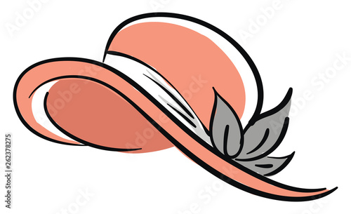 A peach-colored cartoon hat of a woman vector or color illustration