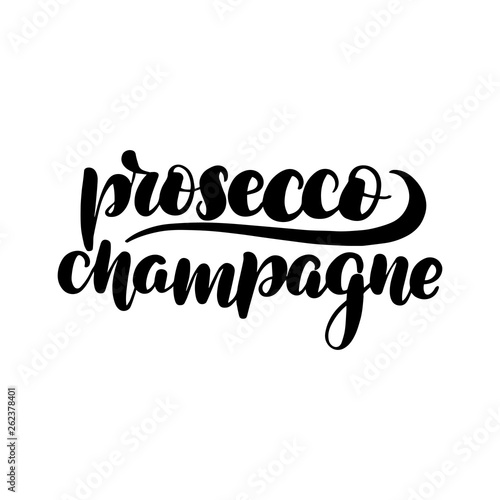 lettering prosecco champange