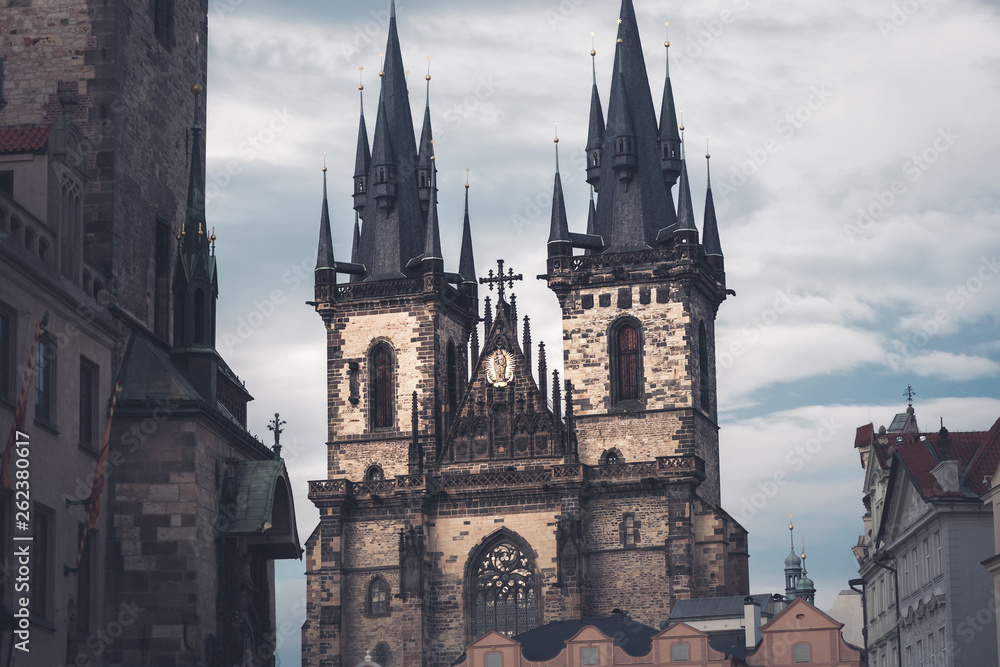 Gothic Church of Our Lady before Tyn. Prague, Czech Republic
