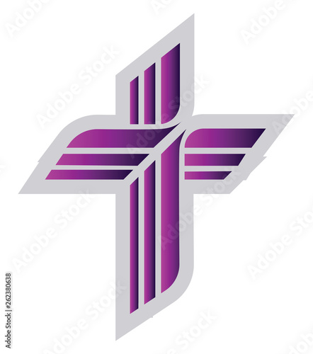 Purple Lutheran sign vector illustration on a white background