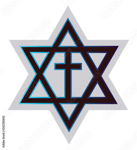 Принти на полотні Symbol of a Messianic Jewiss religion vector illustration on a white background