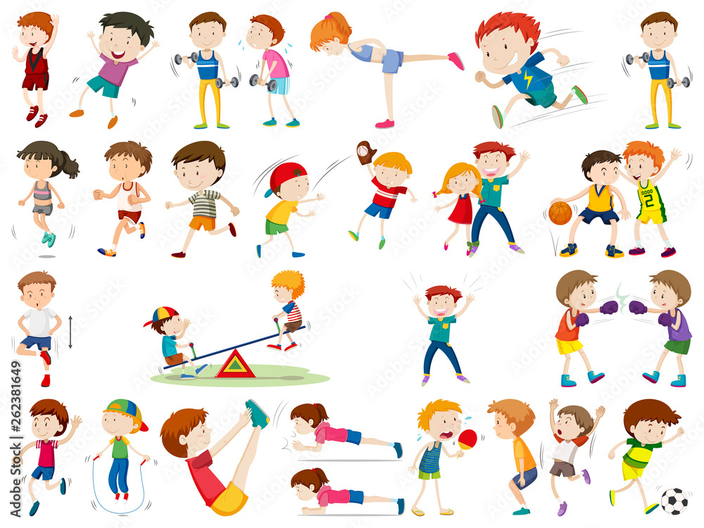 Set of exercise character Set of exercise character