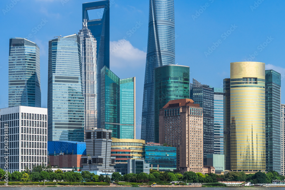 Obraz premium financial district of shanghai, china