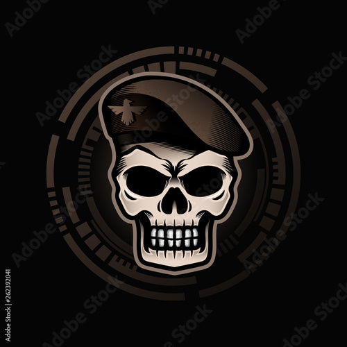 The skull wearing a beret and still looks dashing