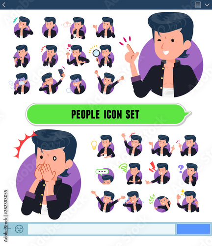 flat type Bad student boy_icon