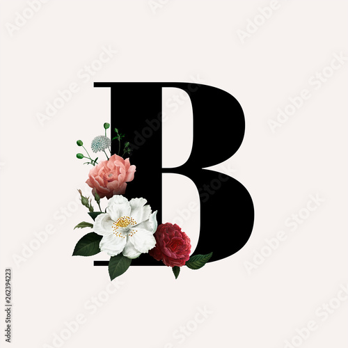 Floral letter B font