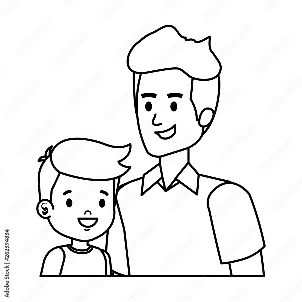 young father with son characters young father with son characters