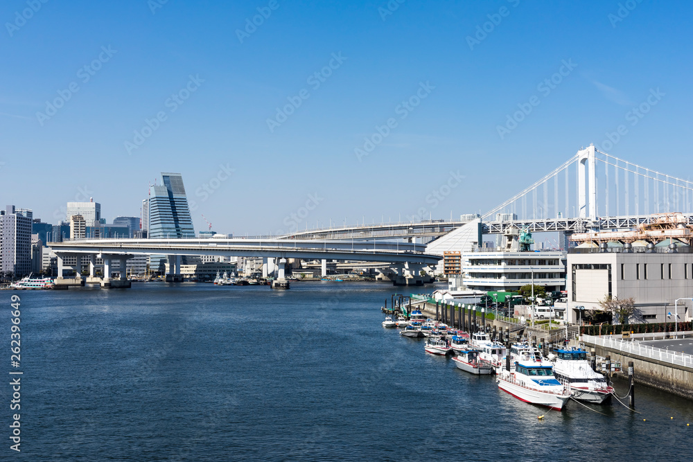 Tokyo Rainbow Bridge over Keihin Canal