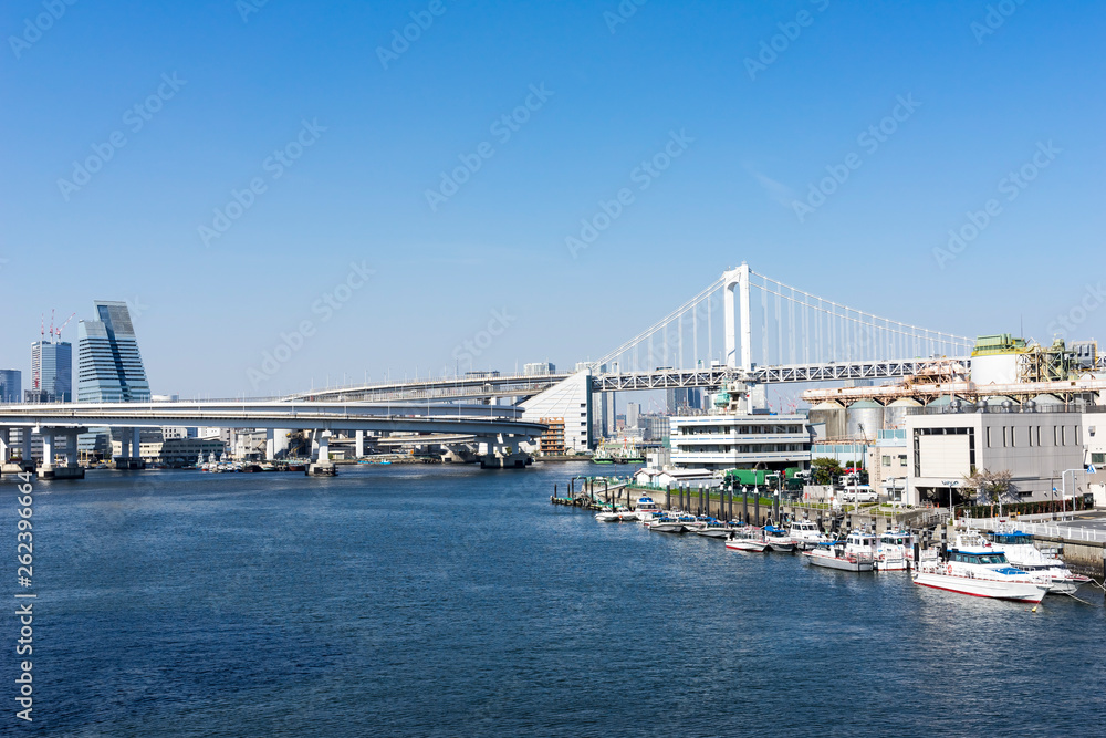 Tokyo Rainbow Bridge over Keihin Canal