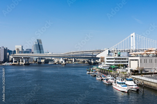 Tokyo Rainbow Bridge over Keihin Canal photo