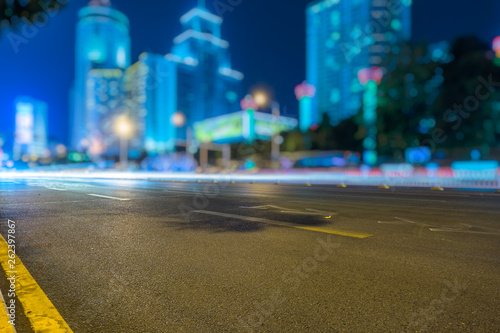 Empty asphalt road through modern city in Shenzhen, China