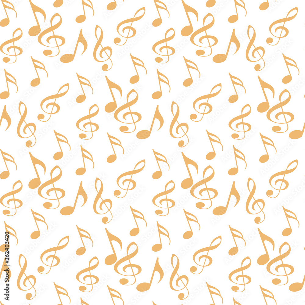 Music background with black notes. Seamless pattern with notes symboles. vector illustration for your design.