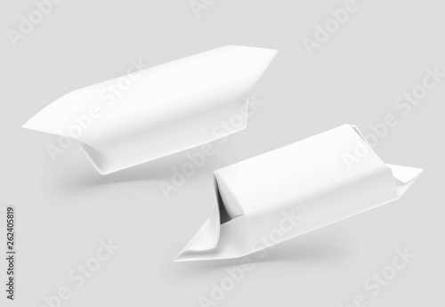 Set of chocolate candy mockups. Vector illustration on gray background. Ready for your design. EPS10.