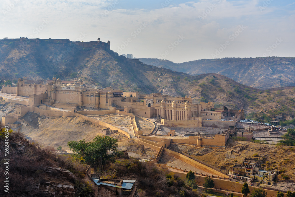 View of Amber fort and palace. Jaipur. Rajasthan. India