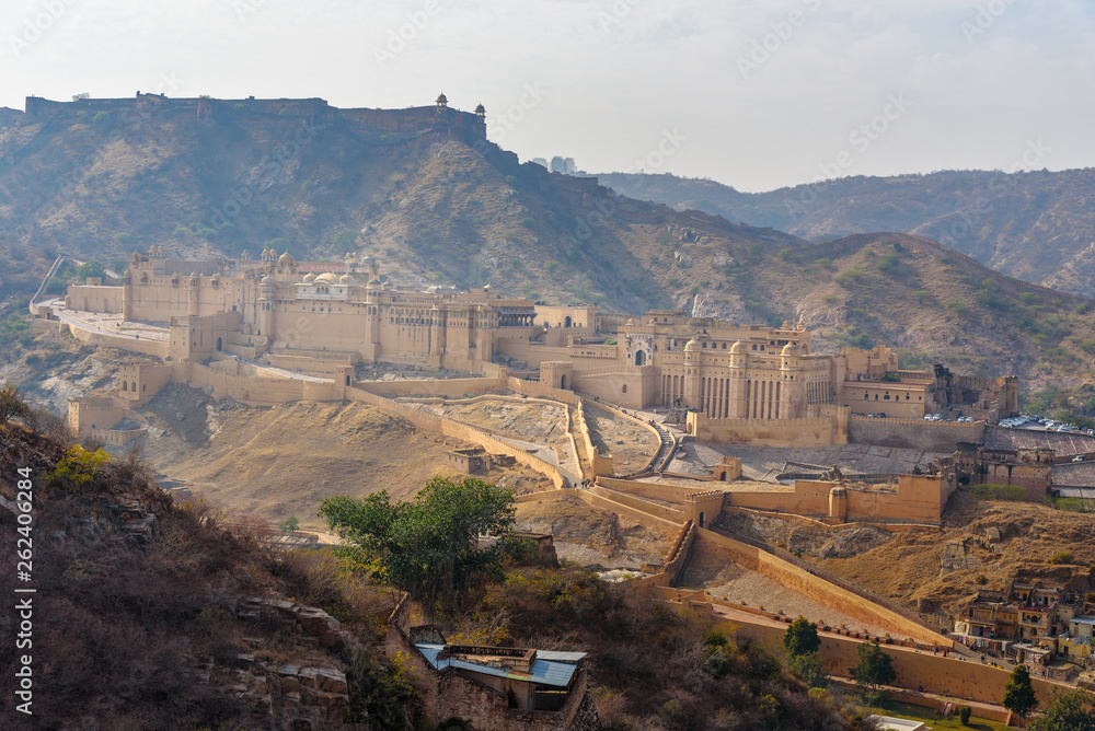View of Amber fort and palace. Jaipur. Rajasthan. India View of Amber fort and palace. Jaipur. Rajasthan. India