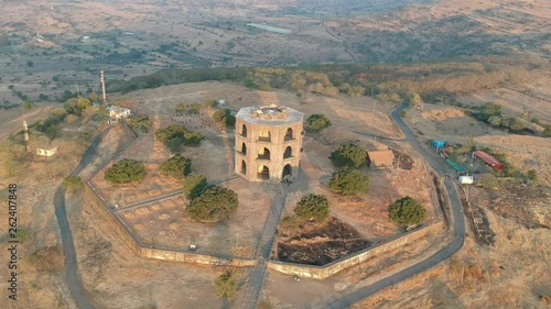 Chandbiwi's Mahel, Chand Bibi Palace in Ahmednagar, India - octal stone structure - Indian History | Warrior | Chand Bibi |  Islamic Culture, Architecture and Art of the Deccan Sultanate | Aerial photo