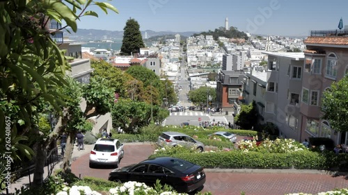 Lombard Street in San Francisco, USA, North America
