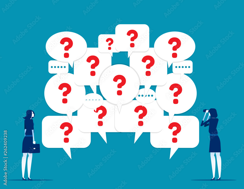 Business and question mark speech bubble. Concept business vector illustration, Communication.
