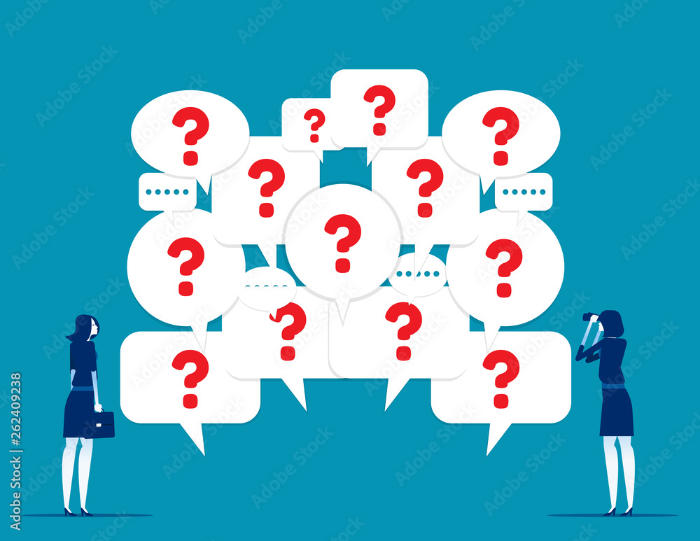 Business and question mark speech bubble. Concept business vector illustration, Communication. Business and question mark speech bubble. Concept business vector illustration, Communication.