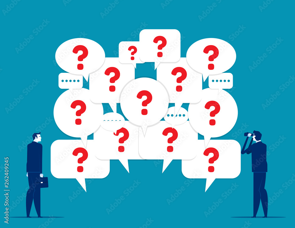 Business and question mark speech bubble. Concept business vector illustration, Communication. Business and question mark speech bubble. Concept business vector illustration, Communication.
