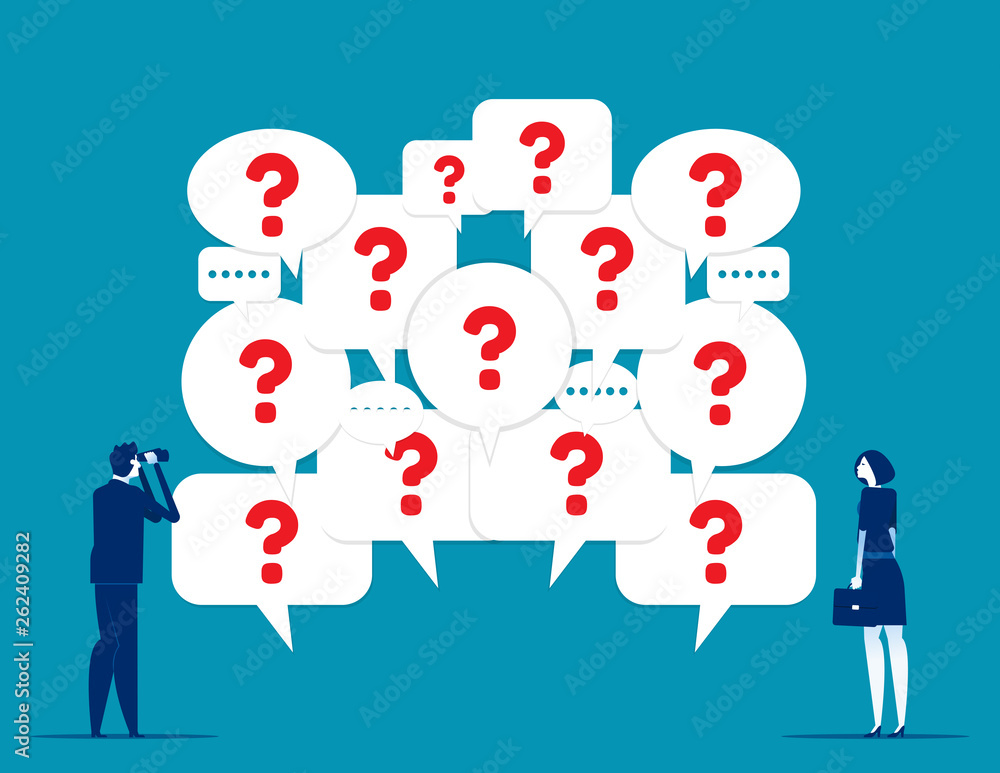 Business and question mark speech bubble. Concept business vector illustration, Communication. Business and question mark speech bubble. Concept business vector illustration, Communication.