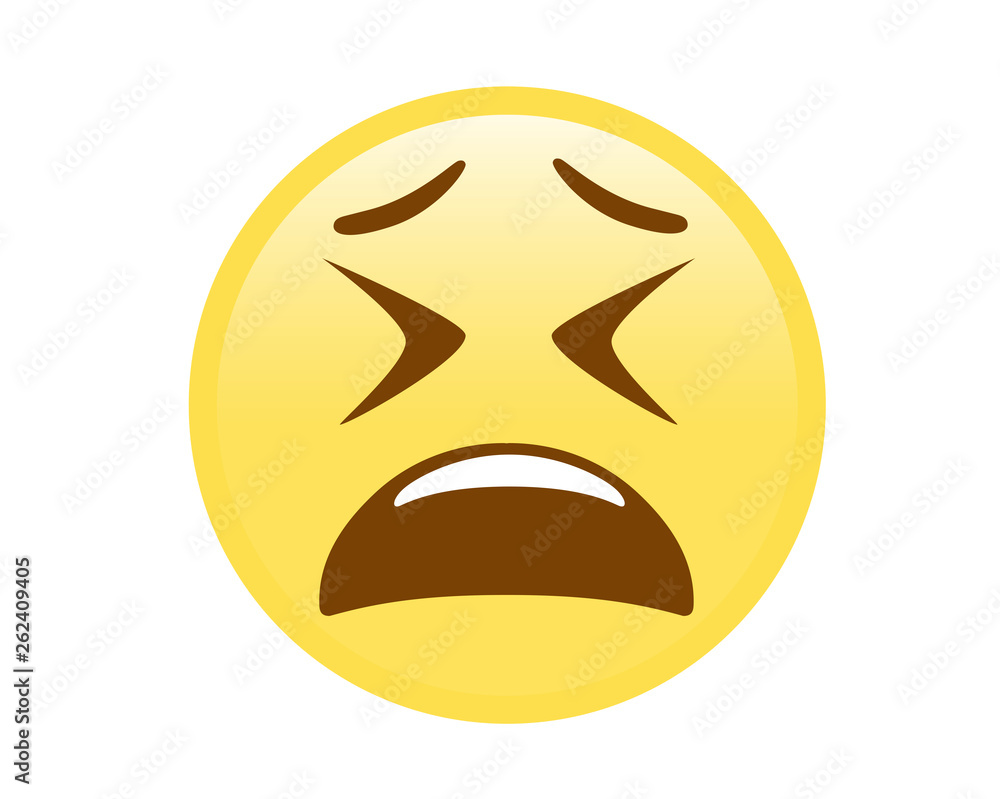 Vector yellow disappointed expression face icon Vector yellow disappointed expression face icon