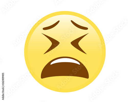 Vector yellow disappointed expression face icon