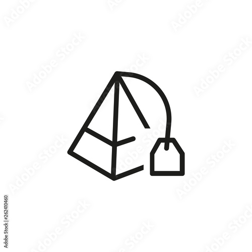 Triangle tea bag line icon photo