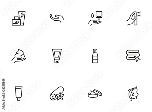 Well being line icon set