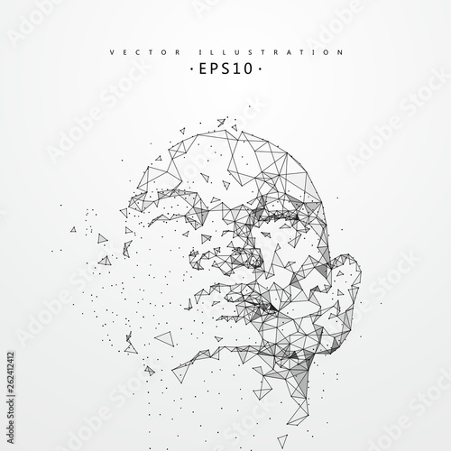 Lines connected to thinkers, symbolizing the meaning of artificial intelligence.
