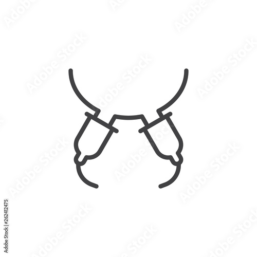 Automatic milking udder line icon. linear style sign for mobile concept and web design. Milk udder outline vector icon. Symbol, logo illustration. Pixel perfect vector graphics