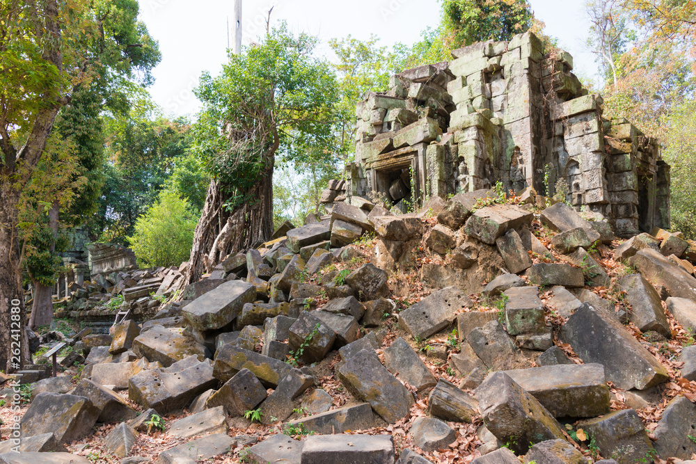 Siem Reap, Cambodia - Mar 07 2018: Beng Mealea in Siem Reap, Cambodia. It is part of Angkor World Heritage Site. Siem Reap, Cambodia - Mar 07 2018: Beng Mealea in Siem Reap, Cambodia. It is part of Angkor World Heritage Site.